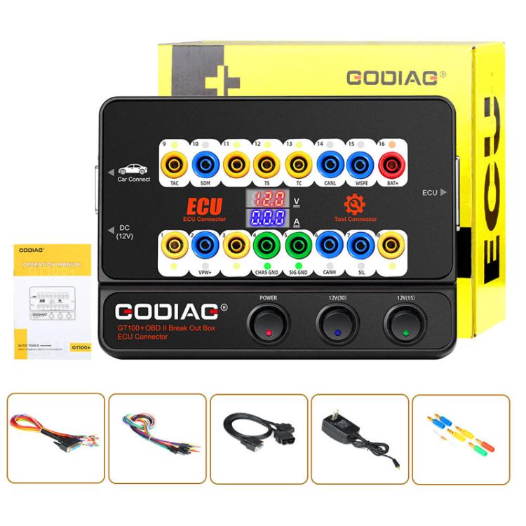 GODIAG GT100+ OBDII Breakout Box Diagnostic Port Tester ECU Bench Connector, UK Plug, UK Plug GODIAG GT100+ OBDII Breakout Box Diagnostic Port Tester ECU Bench Connector, UK Plug, UK Plug